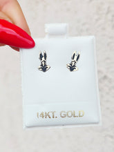 Load image into Gallery viewer, Vintage Bugs Bunny Earrings - 14K Gold