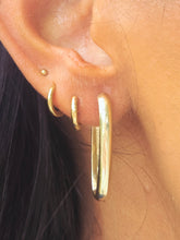 Load image into Gallery viewer, 14K Yellow Gold 12x27mm Oval Polished Hinged Back Hoops