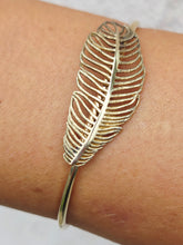Load image into Gallery viewer, Feather - Gold Tone Cuff Bangle