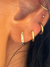 Load image into Gallery viewer, 14K Gold Diamond Cut Huggie Earring