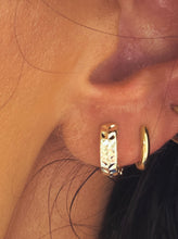 Load image into Gallery viewer, 14K Yellow Gold Textured Huggies