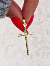 Load image into Gallery viewer, 14K Yellow Gold Diamond Cut/ Polished Reversible Cross