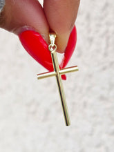 Load image into Gallery viewer, 14K Yellow Gold Diamond Cut/ Polished Reversible Cross