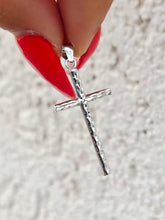 Load image into Gallery viewer, 14K White Gold Diamond Cut/ Polished Reversible Cross