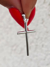 Load image into Gallery viewer, 14K White Gold Diamond Cut/ Polished Reversible Cross
