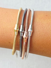 Load image into Gallery viewer, Gold 3mm Omega Magnetic Bracelet