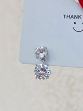 Load image into Gallery viewer, CZ Drop Stud Earrings - Sterling Silver
