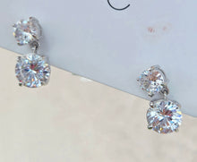 Load image into Gallery viewer, CZ Drop Stud Earrings - Sterling Silver
