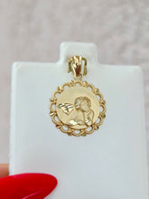 Load image into Gallery viewer, Gold Cherub with Filigree Frame Charm - 14K Yellow Gold
