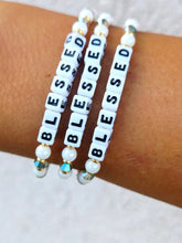 Load image into Gallery viewer, "Blessed" Little Words Project Bracelet in Midnight