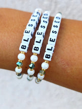Load image into Gallery viewer, "Blessed" Little Words Project Bracelet in Midnight