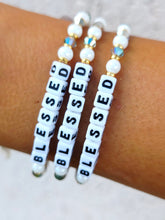 Load image into Gallery viewer, "Blessed" Little Words Project Bracelet in Midnight
