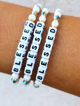 Load image into Gallery viewer, "Blessed" Little Words Project Bracelet in Midnight