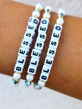 Load image into Gallery viewer, "Blessed" Little Words Project Bracelet in Midnight