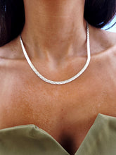 Load image into Gallery viewer, Italian Silver Herringbone Necklace &amp; Bracelet Set