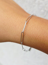 Load image into Gallery viewer, Dainty Paperclip Bracelet - 14K White Gold