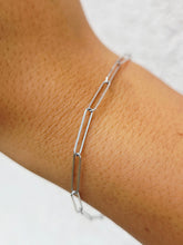 Load image into Gallery viewer, Dainty Paperclip Bracelet - 14K White Gold