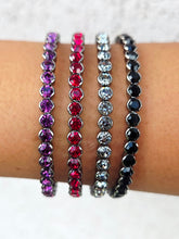 Load image into Gallery viewer, Hematite Rhinestone Flexible &amp; Stackable Bangle Bracelet