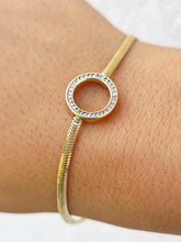 Load image into Gallery viewer, Diamond Circle Station Snake Bracelet - 14K Yellow Gold