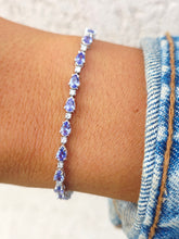 Load image into Gallery viewer, Tanzanite and Diamond Tennis Bracelet - 14K White Gold