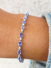 Load image into Gallery viewer, Tanzanite and Diamond Tennis Bracelet - 14K White Gold