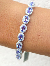 Load image into Gallery viewer, Tanzanite and Diamond Tennis Bracelet - 14K White Gold