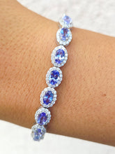 Load image into Gallery viewer, Tanzanite and Diamond Tennis Bracelet - 14K White Gold