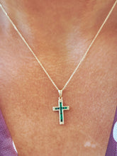 Load image into Gallery viewer, Emerald Cross &amp; Necklace - 14K Gold