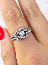 Load image into Gallery viewer, Sailor's Knot Ring with Diamond with Rope Design - Sterling Silver &amp; 14K
