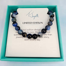Load image into Gallery viewer, Black and Blue Agate Stacker - TJazelle