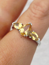 Load image into Gallery viewer, Three Stone Citrine Ring - Sterling Silver