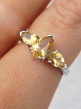 Load image into Gallery viewer, Three Stone Citrine Ring - Sterling Silver
