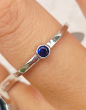 Load image into Gallery viewer, Bezel Sapphire Ring - Sterling Silver