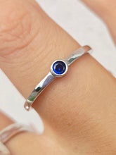Load image into Gallery viewer, Bezel Sapphire Ring - Sterling Silver