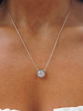 Load image into Gallery viewer, Round CZ Bezel Necklace - Sterling Silver