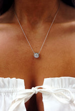 Load image into Gallery viewer, Round CZ Bezel Necklace - Sterling Silver