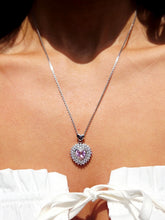 Load image into Gallery viewer, Pink Heart CZ Pendant and 20" Chain - Sterling Silver