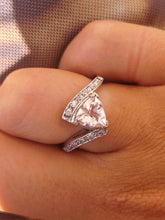 Load image into Gallery viewer, Kunzite &amp; Diamond Bypass Diamond Ring - 14K White Gold