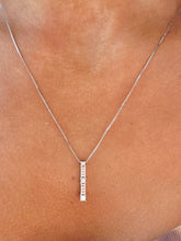 Load image into Gallery viewer, Past Present Future Diamond Necklace - 14K White Gold