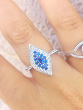 Load image into Gallery viewer, CZ Evil Eye Ring - Sterling Silver