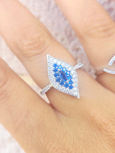 Load image into Gallery viewer, CZ Evil Eye Ring - Sterling Silver