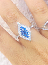 Load image into Gallery viewer, CZ Evil Eye Ring - Sterling Silver