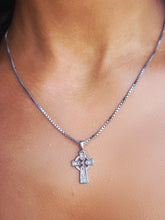 Load image into Gallery viewer, Celtic Cross with Box Chain - Sterling Silver
