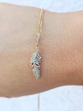Load image into Gallery viewer, Diamond Feather Pendant