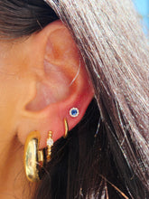 Load image into Gallery viewer, Sapphire with Diamond Halo Stud Earrings -14K White Gold