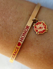 Load image into Gallery viewer, Courage Honor Firefighter Bangle Bracelet