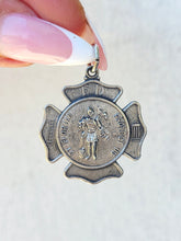 Load image into Gallery viewer, Sterling Silver Saint Florian Badge Medal