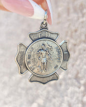 Load image into Gallery viewer, Sterling Silver Saint Florian Badge Medal