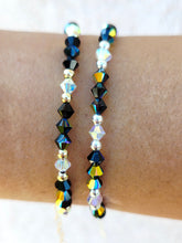 Load image into Gallery viewer, Jet Black "The Amanda ~ Swarovski Crystal Stacker" Beaded Bracelet- Our Whole Heart