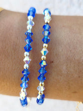 Load image into Gallery viewer, Sapphire "The Amanda ~ Swarovski Crystal Stacker" Beaded Bracelet- Our Whole Heart